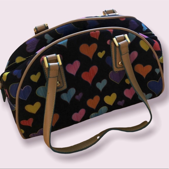 💙 DESIGNER HEARTS ARTWORK HAND BAG - Picture 2 of 11
